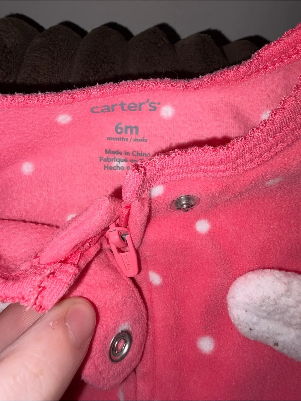 Pink Polka Dot Plush Baby One-Piece Sleep 'n Play